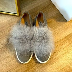 Steve Madden pom pom fur shoes